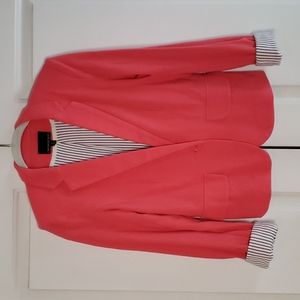 Cynthia Rowley Coral Blazer Size S White w/Navy Stripe Interior
